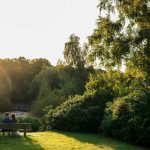 The Spa Hotel couple bench grounds sunset spa hotel tunbridge wells 3
