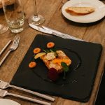 Confit chicken and chorizo terrine, watercress, pickled vegetables (1)