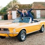 Camilla J Hards Wedding Photographer yellow car