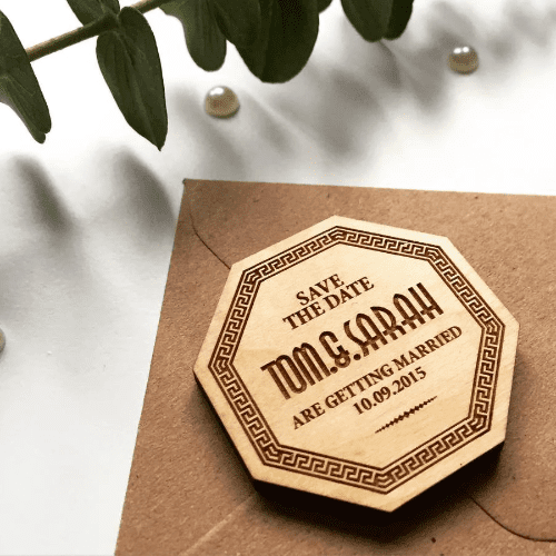07. Wooden save the date magnets