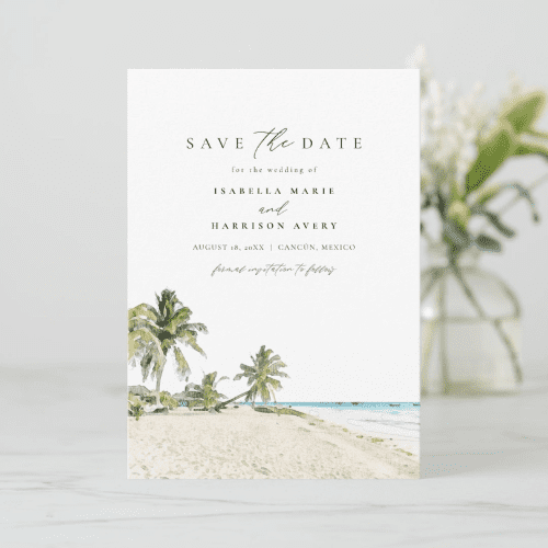 10. Watercolour beach save the date