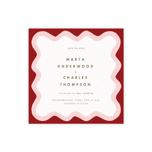 18. Papier scallop border save the date