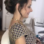 Brunette Bridal Hair Up and natural makeup