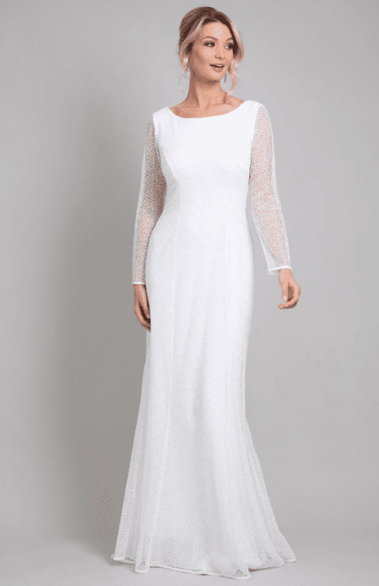 sachin and babi light blue dress Old Money Fitted Mermaid Wedding Dress main image 0