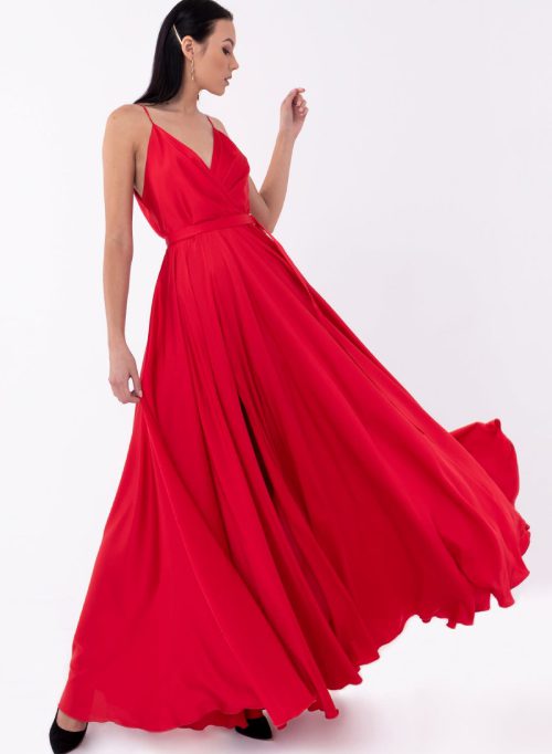 sachin and babi light blue dress Morgan iridescent red evening gown – The Frockery main image 0