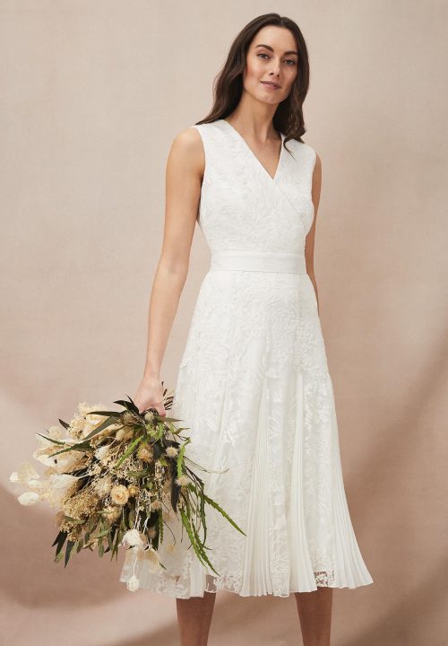 phase eight short wedding dress Phase Eight Caterina Embroidered Flared Short Wedding Dress