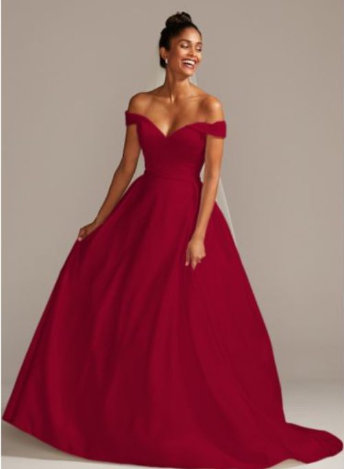 fitted lace wedding dress Mermaid Red Satin Elegant Simple Party Long Prom Dresses, Evening Dres –  bridalsew main image 0