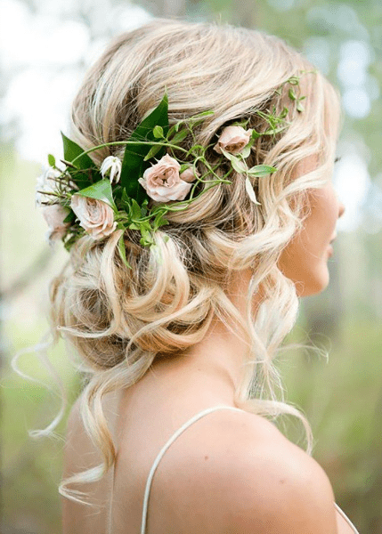 15 wedding updo with flowers
