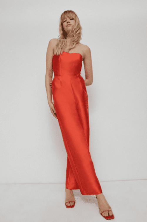 18. Satin Twill Bandeau Jumpsuit