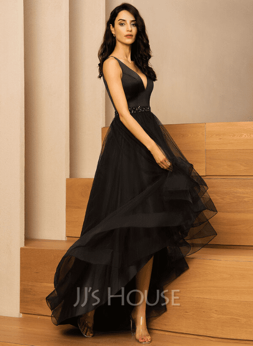 19. Black V-Neck Sleeveless A-line Dresses