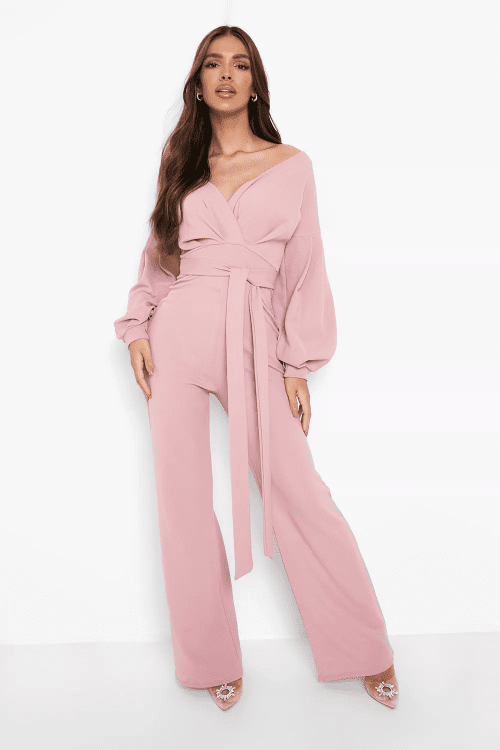 21. OFF THE SHOULDER WIDE LEG JUMPSUIT
