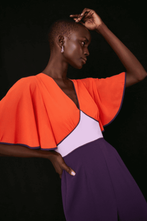 22. Angel Sleeve Colour Block Jumpsuit