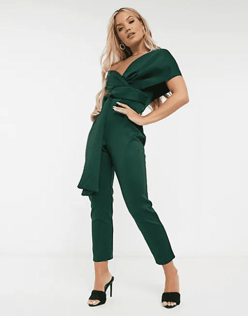 3. Green off-shoulder