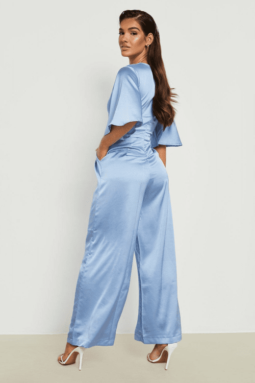 31. SATIN PLEATED WIDE LEG JUMPSUIT