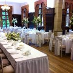 Wedding breakfast in Wilson room at Marden Park mansion, Surrey wedding venue