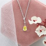 Yellow Pear Cut  lab Diamond Pendant.jpg