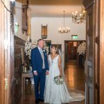 Bride and groom in Mater Hall