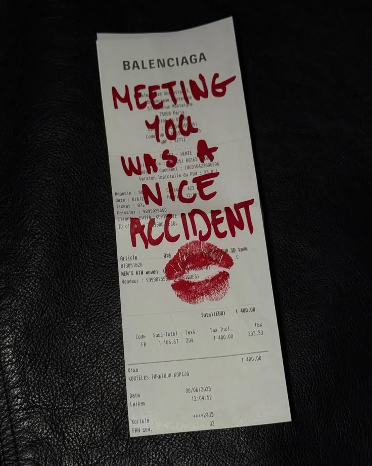 receipt love note