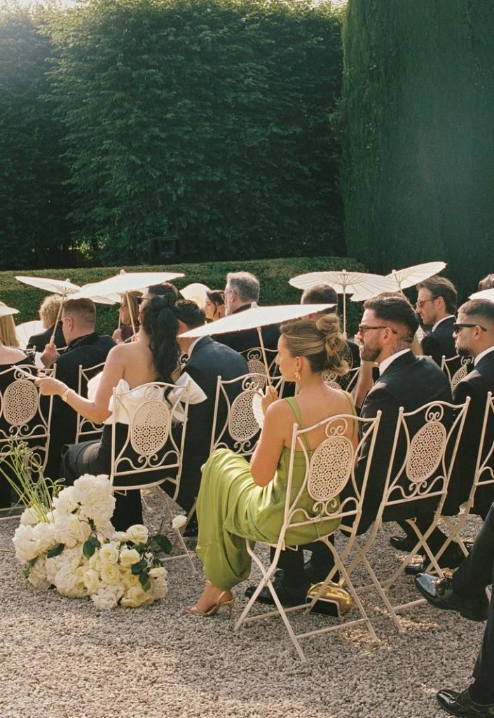 Outdoor wedding guests